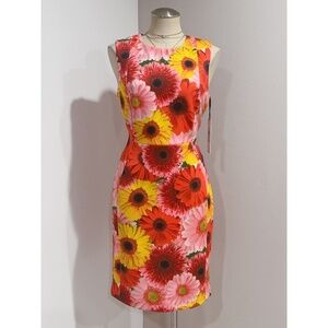 Calvin Klein Vibran Multicolors Floral-Print Scuba Sheath Dress Size 10 NWT $134